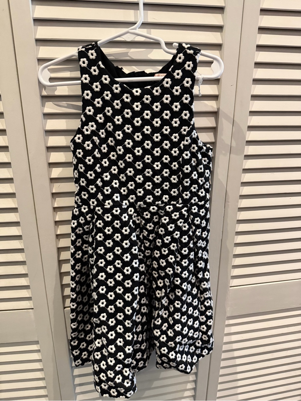 ruby & bloom Black Dress with White Daisy Embroidery